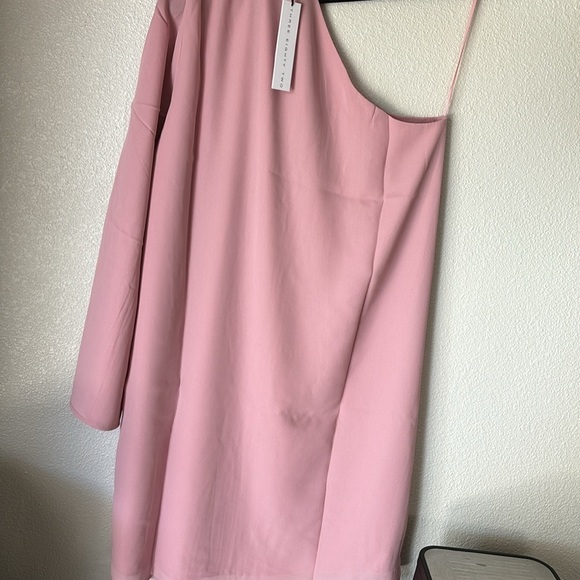 Three Eighty Two Pink One Shoulder Mini Dress Small - Picture 7 of 9